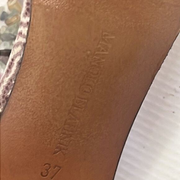 MANOLO BLAHNIK ANKLE BEADS STRAPS SANDALS SIZE 37 - Picture 6 of 8